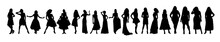Vector Collection Of Fashionable Girl Silhouettes
