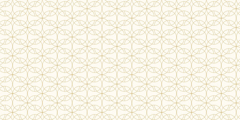 Aufkleber - Pattern circle seamless abstract background gold color and line. Geometric line vector. Luxury design for packaging, wrapping paper.
