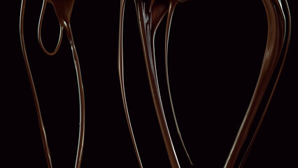 Poster - Melted chocolate splashes in detail.