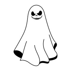 Cute spooky cartoon coloring page illustration vector. For kids coloring book.