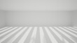 © everigenia - empty huge white room,empty space interior, sunlight on the floor and shadows tropical plants and stripes