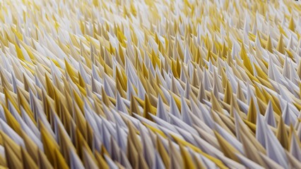 Aufkleber - Beautiful Abstract yellow shiny line relax,  background. Starburst dynamic rings. 3d rendering illustration Background pattern for design.