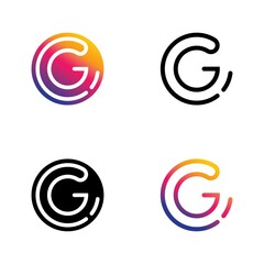 Canvas Print - Letter G vector logo icon set