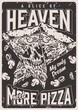 Heaven pizza monochrome flyer vintage