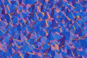 Leinwandbilder - Colourful  Abstract 3D visualization of a geometric low-poly surface. 3d rendering illustration. Background pattern for design.
