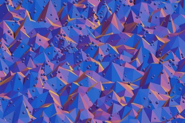 Leinwandbilder - Colourful  Abstract 3D visualization of a geometric low-poly surface. 3d rendering illustration. Background pattern for design.