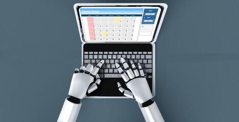 Calendar on computer software application for modish schedule planning for personal organizer and online business