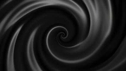 Poster - Black hypnotic spiral rotates slowly, monochrome seamless loop. Abstract digital funnel spinning hypnotically.