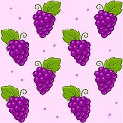 Sticker - Cartoon red grape seamless pattern
