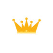 Crown of king icon. Queen golden tiara. Medieval attribute of monarch. Symbol of success and victory, awards.