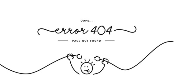 404 error page not found handwritten lettering calligraphy, cable and socket, system error, broken page, disconnected wires from the outlet, for website, we solve web template