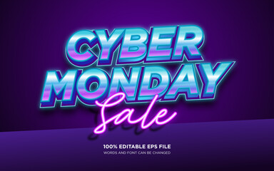 Poster - cyber monday sale editable text style effect