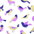 COLORFUL SPARROW BIRL SEAMLESS PATTERN