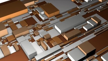Poster - Blue and brown background. Motion.Squares and rectangles of different sizes that expand in abstraction in different directions.