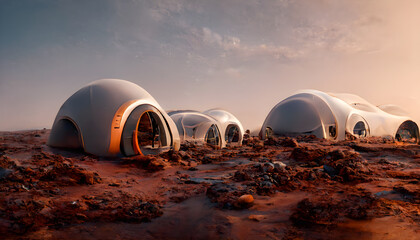 mars kolonie mit einer station im roten sand