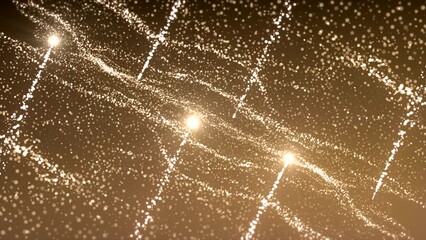 Poster - Brown and purple background. Motion.The bright glitter of a small size shimmers and floats in different directions in the animation.