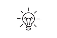 Idea Symbol Creative Concept. Light Bulb Light Vector Icon. Power And Energy Sign.