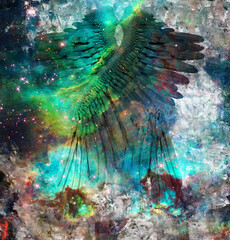 Wall Mural - modern dark art. angel wings