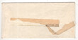 die Rückseite eines vergilbten alten verschlossenen Briefumschlags mit aufgerissenem Klebestreifen - Vintage