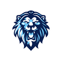 Roaring Lion Head Mascot Illustration Logo