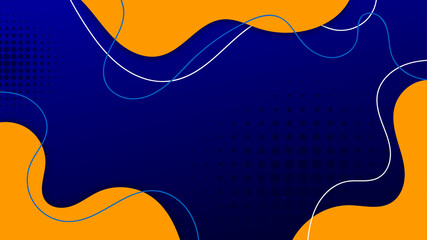 Abstract blue and orange background with halftone