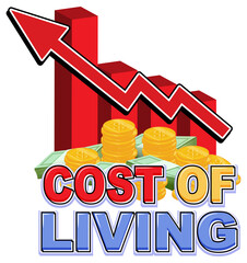 Sticker - Cost of living isolated word text