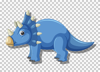 Poster - Cute triceratops dinosaur isolated