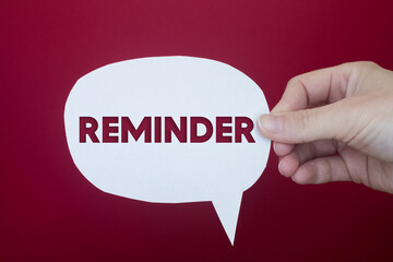 Poster - Speech bubble in front of colored background with Reminder text.