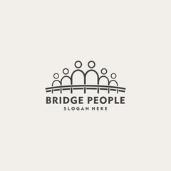 bridge people family together human unity logo Teamwork Logo vector icon illustration