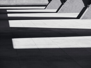 Poster - Architecture details Modern Building Concrete columns shade lighting Abstract background