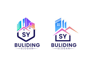 SY Creative real estate logo, SY Construction SY Architecture SY Building Logo Design Bundle vector templates 