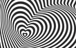 Abstract pattern of black and white lines. Op art illustration.
