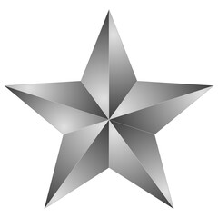 Wall Mural - 3d silver star on a white background