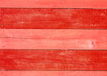 Texture Of Wooden Planks Painted With Red Paint