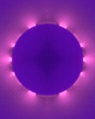 Poster - Rounded figure with a harmoniously colors and a luminous ring in the center. 3d rendering digital illustration