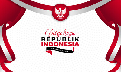 Happy Indonesia independence day background banner design.