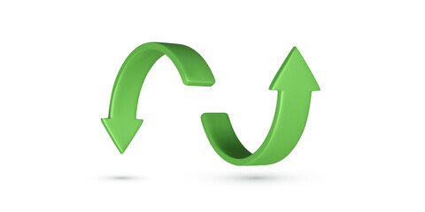 Poster - Green circle arrows up and down direction. Arrow sign or icon for web button and interface and navigation design