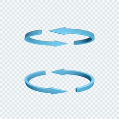 Poster - Blue recycle arrows icon. Rotation arrows in a circle sign