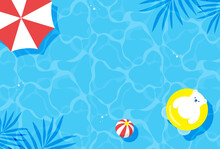 Summer Vector Background With A Polar Bear Floating In Water For Banners, Cards, Flyers, Social Media Wallpapers, Etc.
