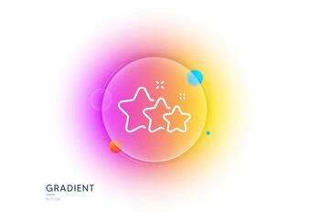 Aufkleber - Stars line icon. Gradient blur button with glassmorphism. Best ranking sign. Rating symbol. Transparent glass design. Stars line icon. Vector