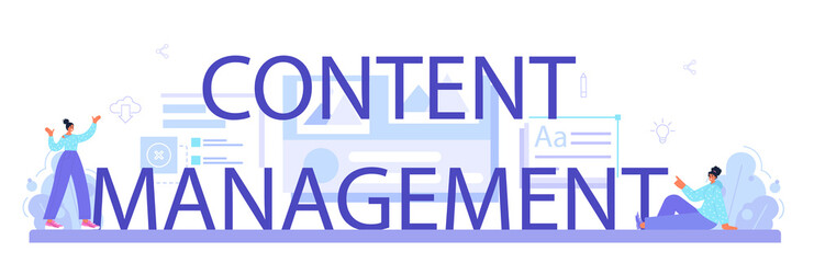 Wall Mural - content management typographic header. idea of digital strategy