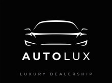 Luxury Sports Car Logo. Motor Vehicle Headlight Silhouette Emblem. Auto Dealership Icon. Automotive Garage Symbol. Vector Illustration.