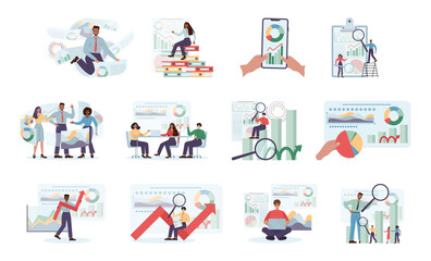 Poster - business analyst set. financial operation optimization, strategy development,