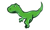 Fototapeta Dinusie - Vector illustration of green dinosaur isolated in white background. 