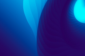 Poster - Vector abstract illustration in the form of graphic rounded gradient dark blue lines on a dark blue gradient background