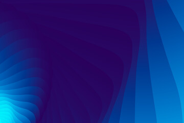 Poster - Vector abstract graphic illustration in the form of gradient blue and dark blue curved wavy lines overlapping each other with mostly dark blue color. Template for cover, flyer or banner.