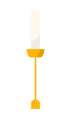 Poster - Taper candle in holder semi flat color vector object. Thanksgiving centerpiece. Decor for dining table. Full sized item on white. Simple cartoon style illustration for web graphic design and animation