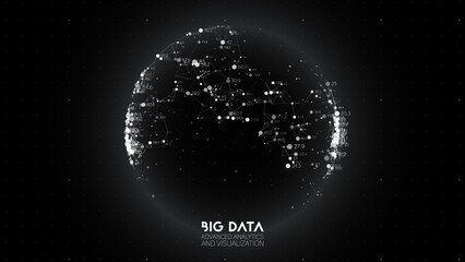 Poster - Big data visualization. Futuristic infographic. Information aesthetic design. Visual data complexity. Complex data threads graphic visualization. Abstract data graph.