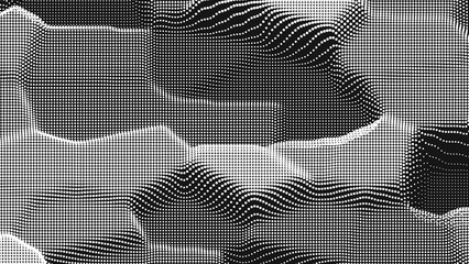 Wall Mural - point wave noise texture. abstract dot background. technological cyberspace background.
