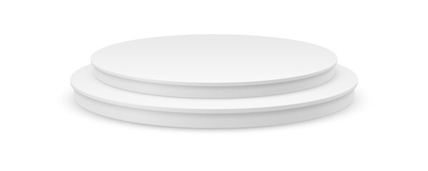Aufkleber - Realistic 3D round podiums, stage show platforms. Promotion display, showroom arena or showcase. Foundation on exhibition, marble presentation circles